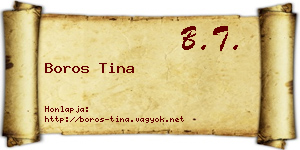 Boros Tina névjegykártya